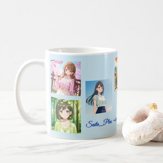 Taza De Café 47_Plus – Anime Character Series (Con donut)