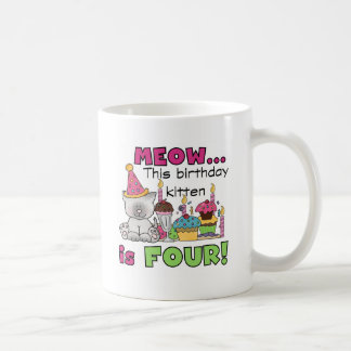 Taza De Café 4.ª Camiseta y Regalos de Cumpleaños de los Gatito