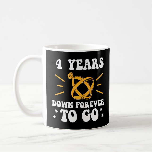 Taza De Café 4 años para el cuarto aniversario del boda (Izquierda)