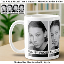 4 Caras Divertidas Fotos Personalizadas & Mensaje 