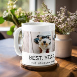 Taza De Café 4 Collages de fotos Minimalistas - El mejor año de<br><div class="desc">¡Usa tus fotos sin marcos en esta! Añade tus fotos e instantáneas favoritas a esta tira para un divertido guardián de la memoria. Una forma artística de mostrar tus mejores fotos para compartir fotos.</div>