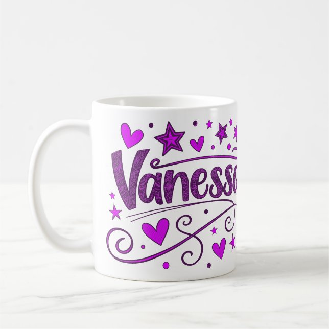 Taza De Café 4 Color Vanessa 1 - Doodle (Izquierda)