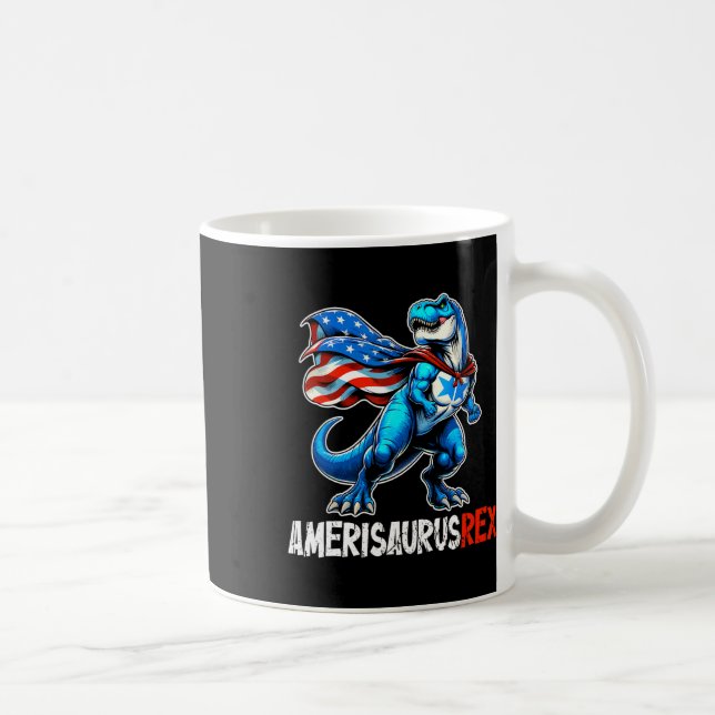 Taza De Café 4 de Julio Amerisaurus T Rex Divertido  (Derecha)