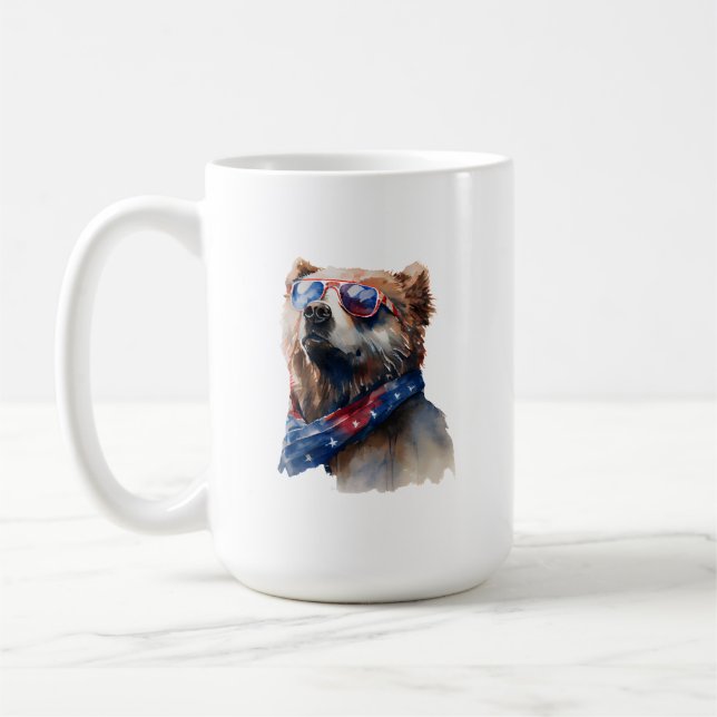 Taza De Café 4 De Julio Bear Mug (Izquierda)