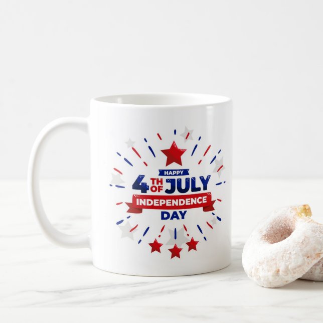 Taza De Café 4 de julio Café Mug (Con donut)