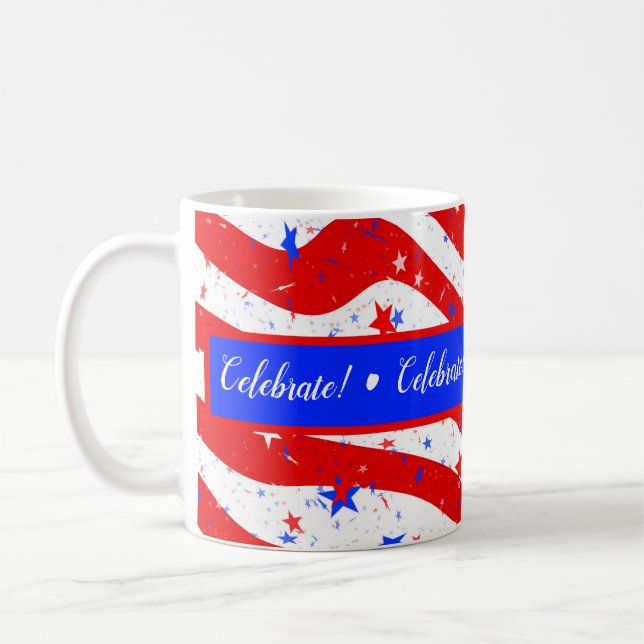Taza De Café 4 de julio Celebración del café Mug (Izquierda)