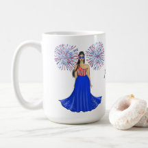 4 de julio con Ilustracion de moda de fuegos artif