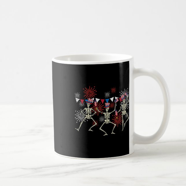 Taza De Café 4 De Julio Dancing Skeletons Funny Hombres Patriót (Derecha)