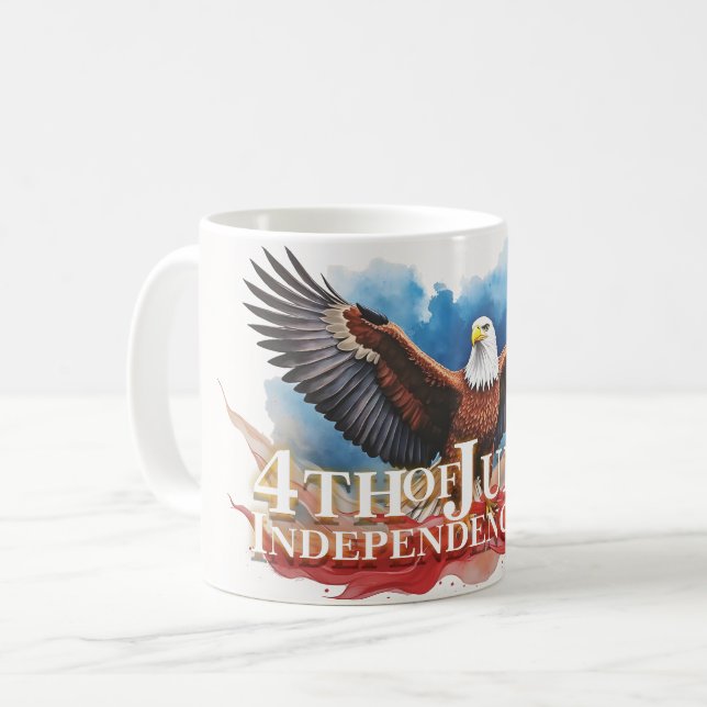 Taza De Café 4 de julio de Águila - Diseño de arte patriótico (Anverso izquierdo)