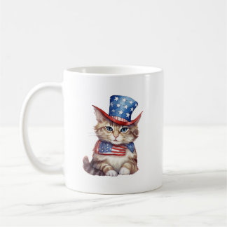 Taza De Café 4 de julio de Mug | Gato patriótico