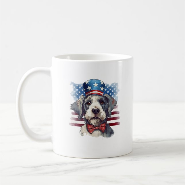 Taza De Café 4 de julio de Mug | Perro patriótico Mug (Izquierda)