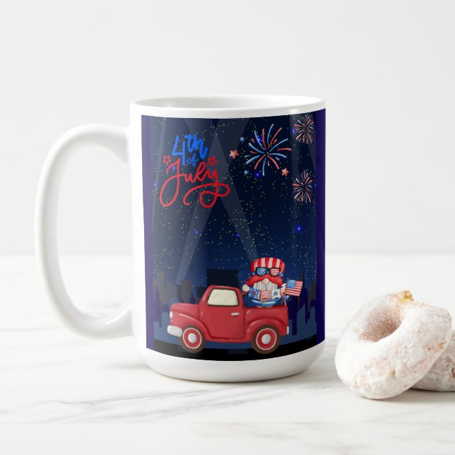 Taza De Café 4 de julio Día de la Independencia (Con donut)