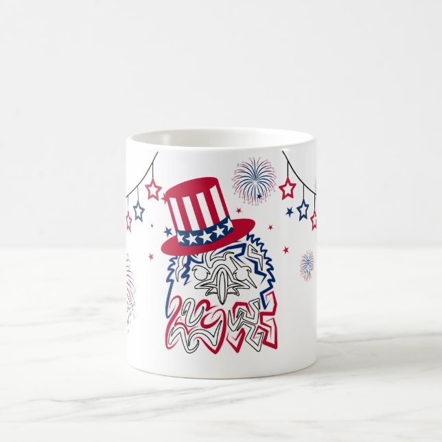 Taza De Café 4 de julio Día de la Independencia Águila American (Centro)