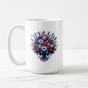 Taza De Café 4 de julio Día de la Independencia Bouquet