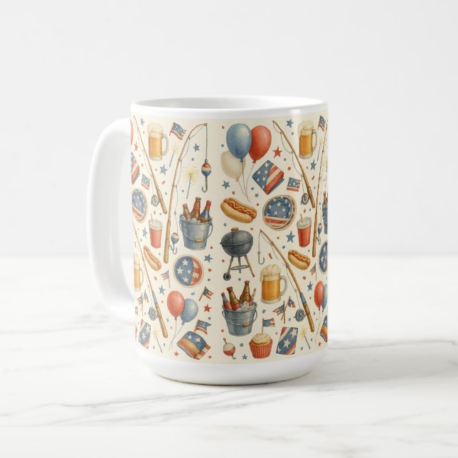 Taza De Café 4 de julio Día de la Independencia fiesta para los (Anverso izquierdo)