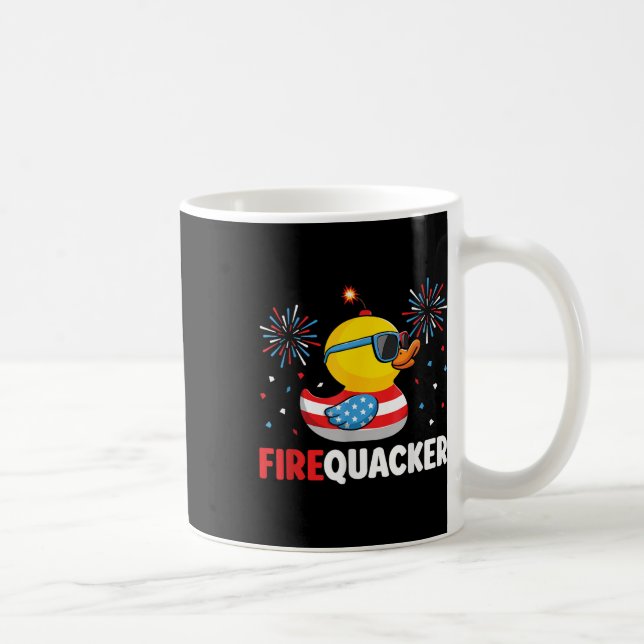 Taza De Café 4 De Julio El Pato Firequacker Patriótico Cuarto D (Derecha)