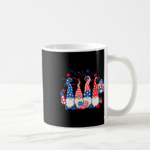 Taza De Café 4 De Julio Gnomes Bandera Patriótica Estadounidens