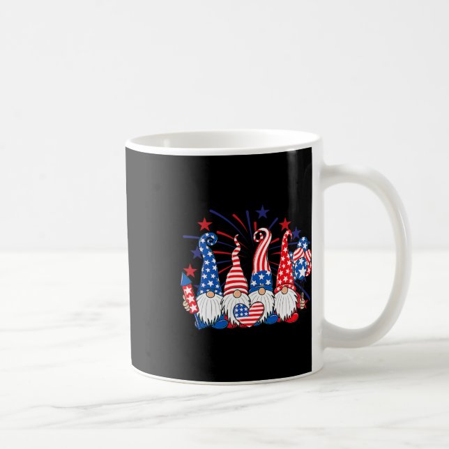 Taza De Café 4 De Julio Gnomes Bandera Patriótica Estadounidens (Derecha)