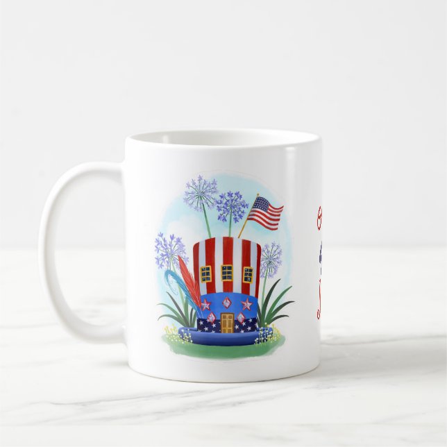 Taza De Café 4 de julio Gorras Stars & Stripes USA (Izquierda)