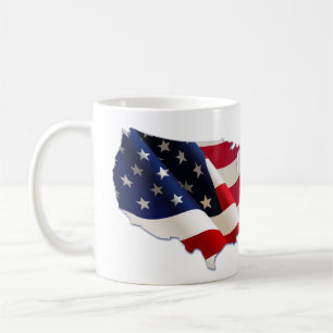 Taza De Café 4 de julio, Mapa de Estrellas y Tiras de EE.UU., M
