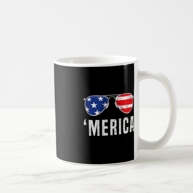 Taza De Café 4 De Julio Merica Bandera Estadounidense Gafas De  (Derecha)