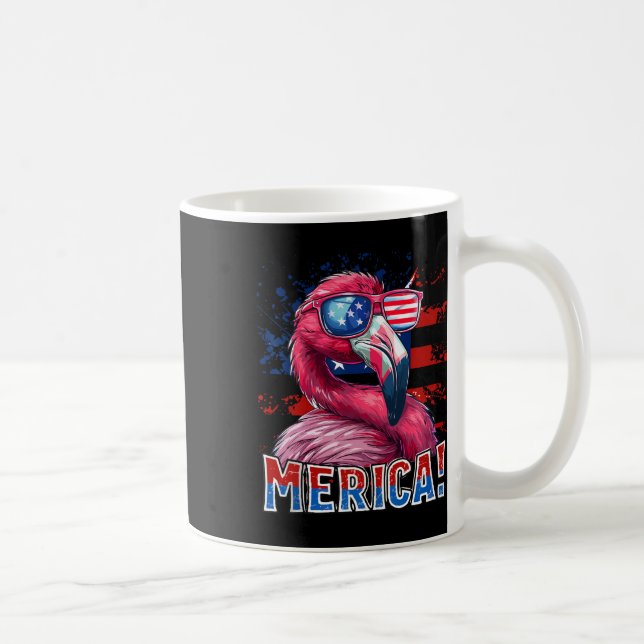 Taza De Café 4 De Julio Merica Flamingo Bandera Americana Niños (Derecha)