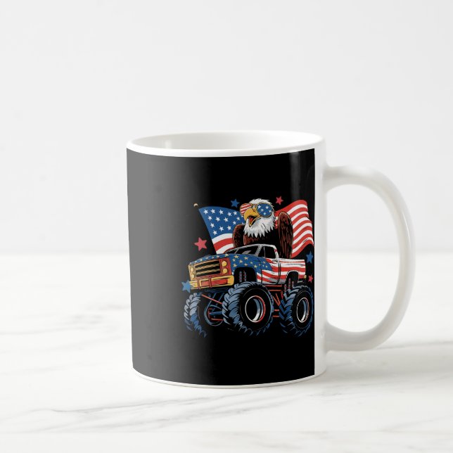 Taza De Café 4 De Julio Monster Camión Bald Eagle Bandera Estad (Derecha)