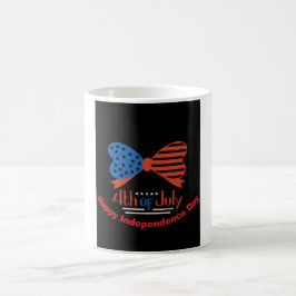 Taza De Café "4 de julio" Patriotic Bow Design Personalizado