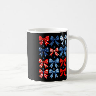 Taza De Café 4 De Julio Patriótico Bow Ribbon Independence Day