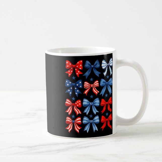 Taza De Café 4 De Julio Patriótico Bow Ribbon Independence Day (Derecha)