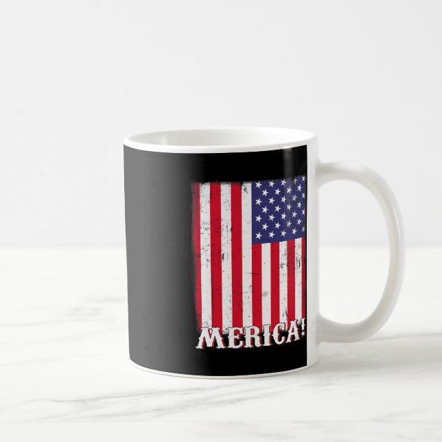 Taza De Café 4 De Julio Patriótico De La Bandera Estadounidense (Derecha)