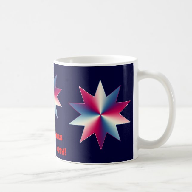 Taza De Café 4 de julio, rojo, blanco y azul (Derecha)