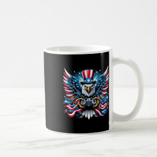 Taza De Café 4 De Julio Videojuego Bald Eagle Bandera Americana