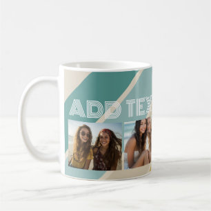 Taza De Café 4 Foto Patrón de raya retro nombre divertido
