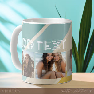 Taza De Café 4 Foto Patrón de raya retro nombre divertido