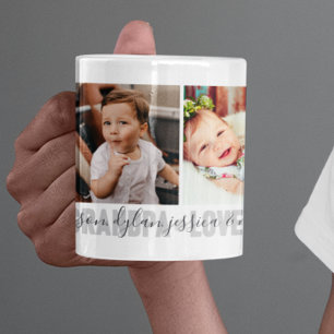 Taza De Café 4-Foto Te Amo Abuelo Nombres de los Nietos