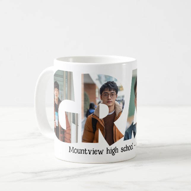 Taza De Café 4 fotos collage personalizado GRAD Fotos (Anverso izquierdo)