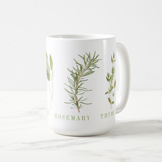 Taza De Café 4 HERBS Tall White Mug FRESCOS (Anverso derecho)
