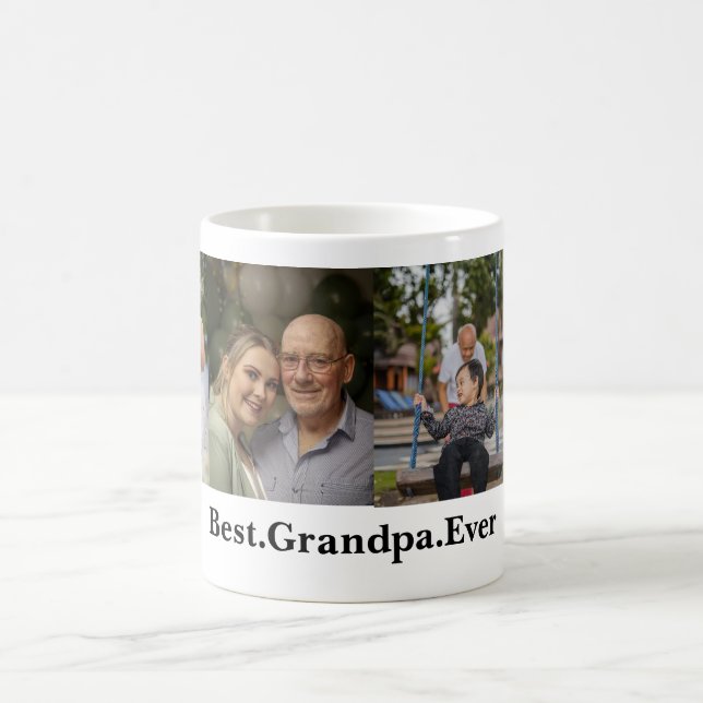 Taza De Café 4 Mejor Abuelo de Collage de fotos (Centro)