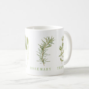 Taza De Café 4 Mugre blanca HERBS FRESCO