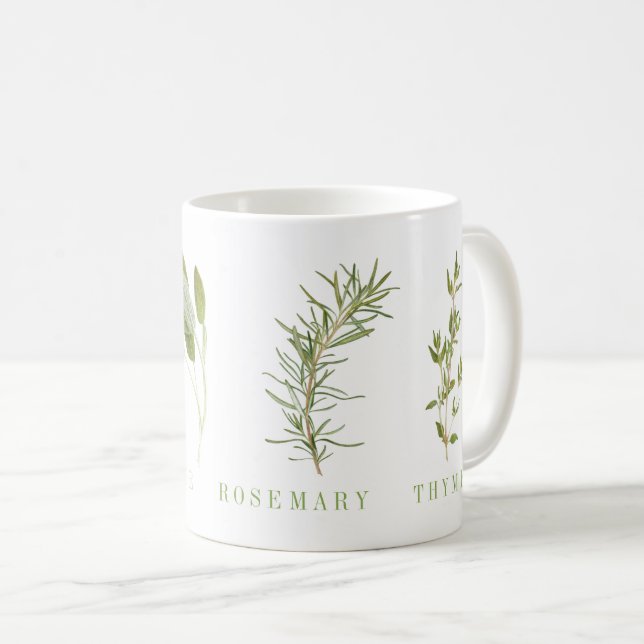 Taza De Café 4 Mugre blanca HERBS FRESCO (Anverso derecho)