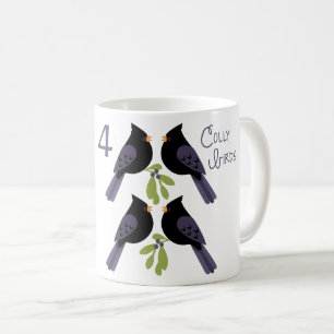 Taza De Café 4 pájaros de colores