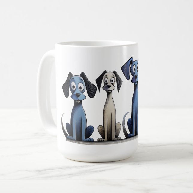 Taza De Café 4 Perros Mug (Anverso izquierdo)
