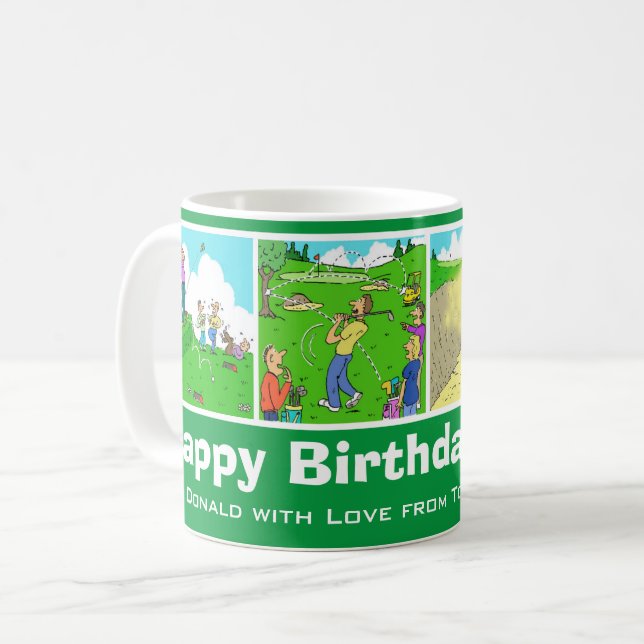 Taza De Café 4 Personalizados divertidos de golf y golf para pe (Anverso izquierdo)