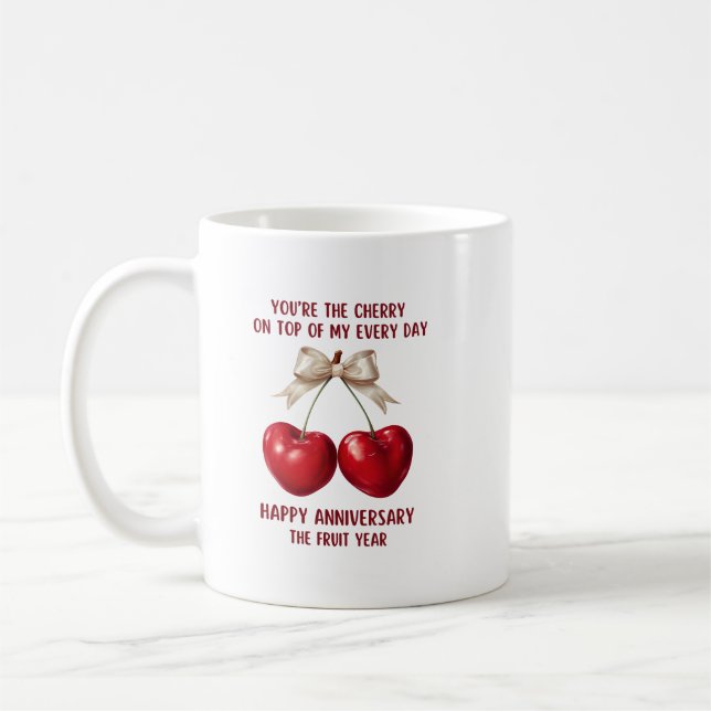 Taza De Café 4th Anniversary Card, Fruit Anniversary Ornament (Izquierda)