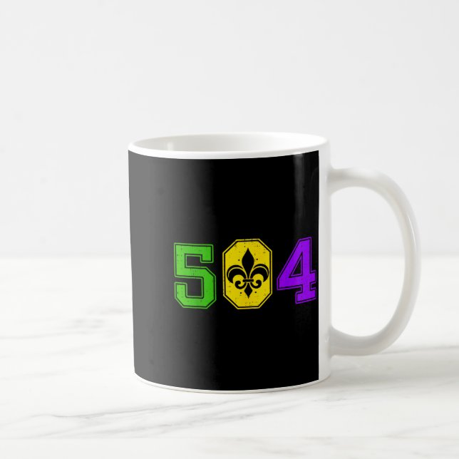 Taza De Café 504 Mardi Gras New Orleans Louisiana Carnival Men  (Derecha)