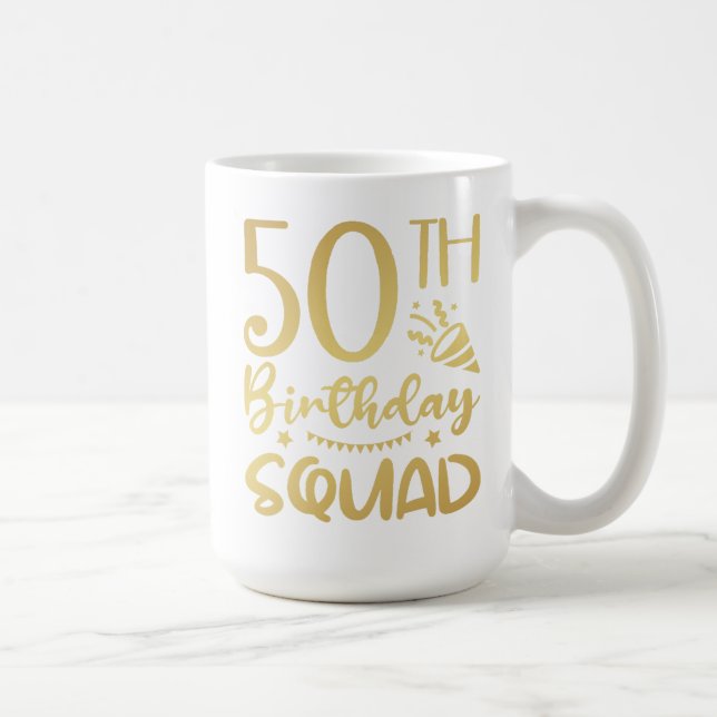 Taza De Café 50.ª brigada de cumpleaños 50 equipos de Fiestas c (Derecha)