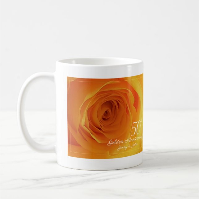 Taza De Café 50.º Aniversario del Boda Dorado marido y mujer (Izquierda)