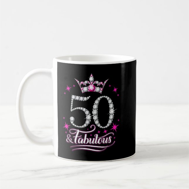 Taza De Café 50.º Cumpleaños. 50 y fabulosas mujeres, damas (Izquierda)