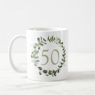 Taza De Café 50.º cumpleaños Eucalyptus Coffee Mug